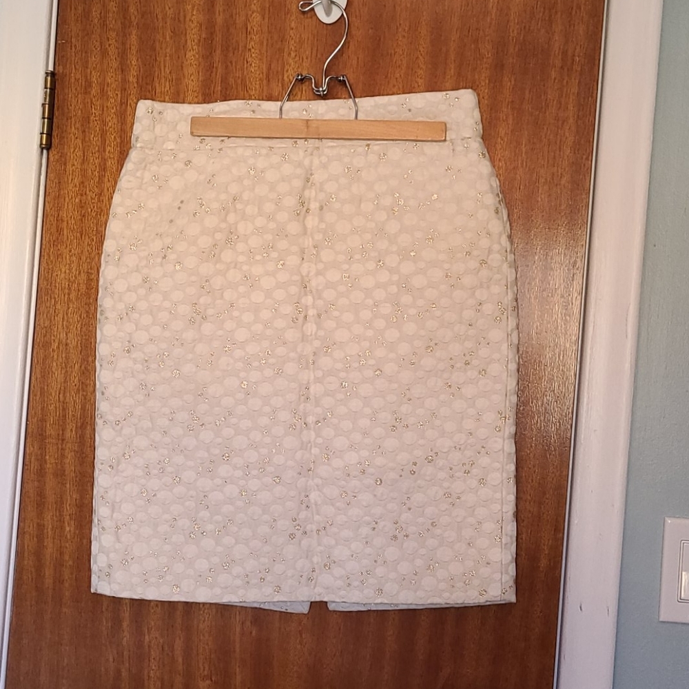 J Crew Golden Bubbles Pencil Skirt